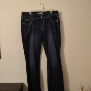 Faded Glory Women's Blue Denim Jeans Plus Size 16 Stretch Boot Cut